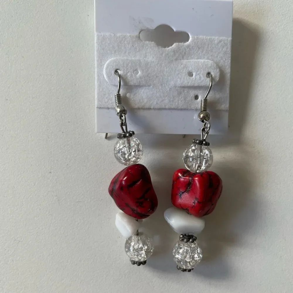 Stone and Bead Earrings